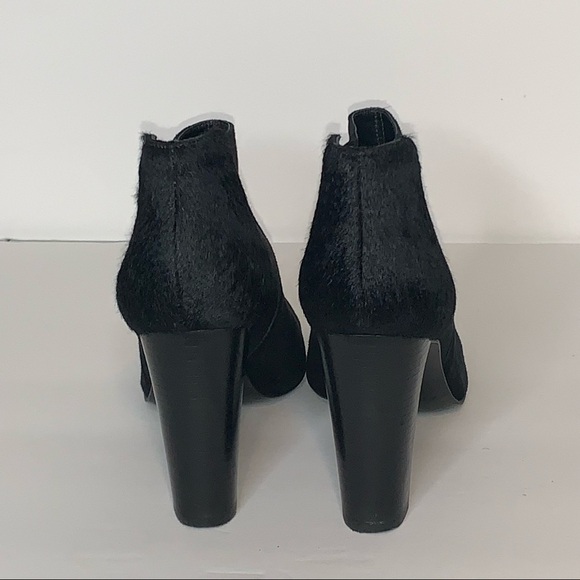 Trina Turk Womens 6 Ankle Boots Black Suede Calf Hair High Heeled Booties - Picture 3 of 11